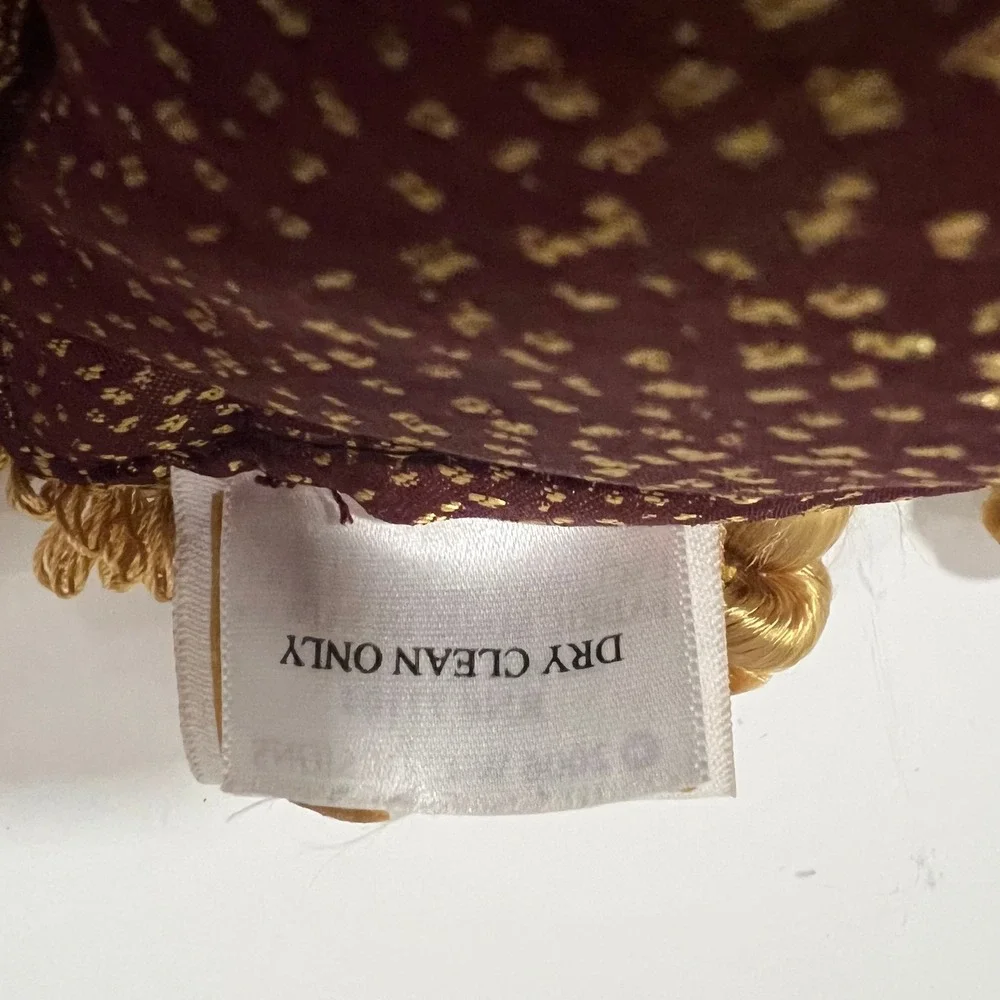 Waterford Linens Burgundy Gold Metallic Tassel Trim Throw Pillows Set of 2 12x12